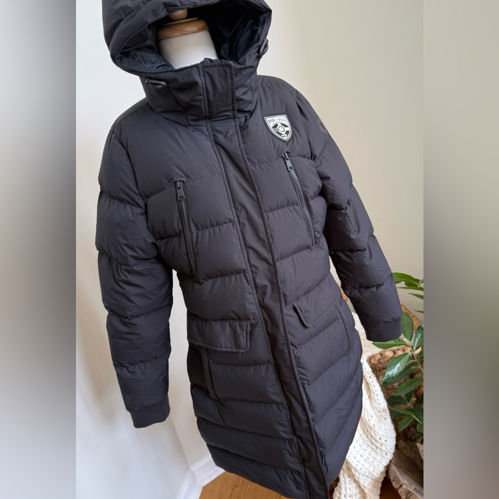 Lole Katie XS Black Down Puffer Parka Hooded Coat Pacers Paris Edition EUC - Picture 2 of 12